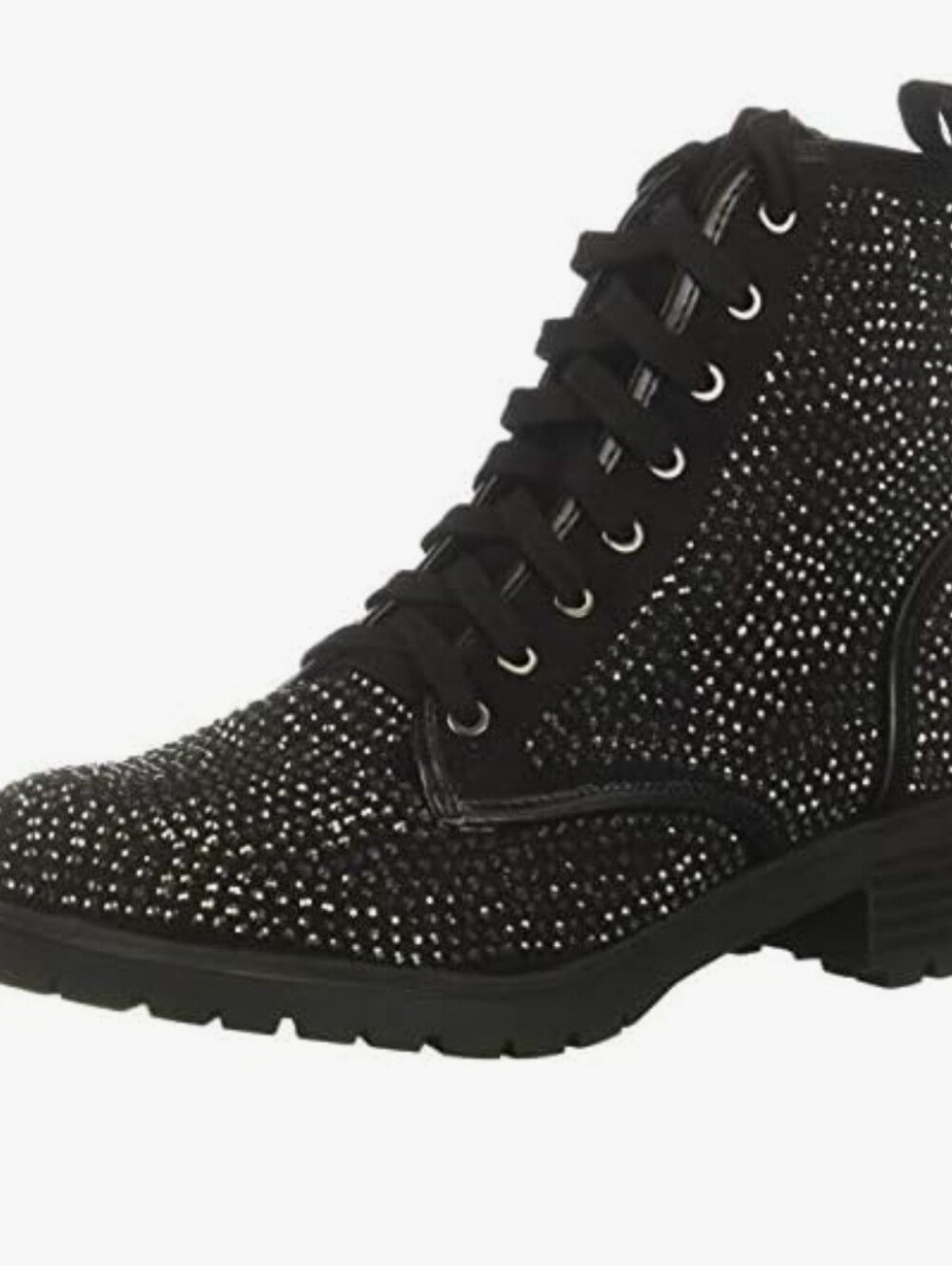 Madden Girl Rhinestone Combat Boots